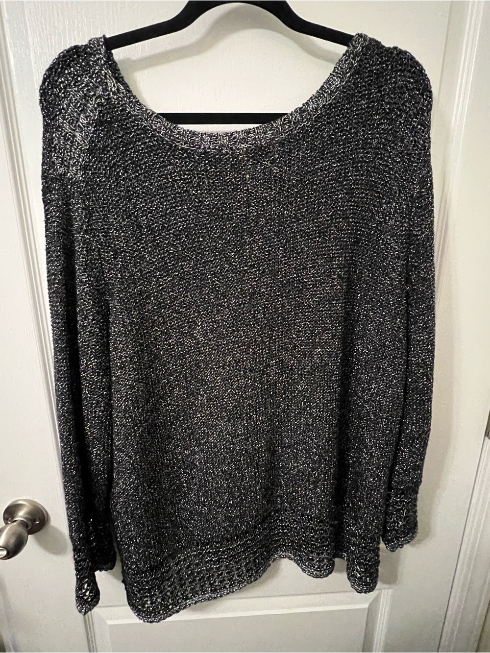 Ruby Rd. Metallic Charcoal Knit Pullover - Picture 2 of 4